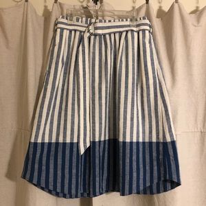 2 for 20 | Loft A-Line Striped Belted Color Block Skirt